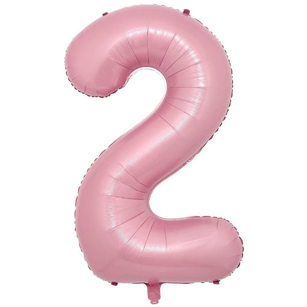 Birthday Party Decoration 32 Inch Pink Foil Balloon-Number 2 (Un-Inflated)