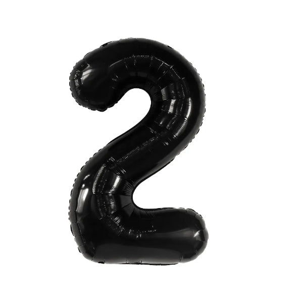 Black Number 2 Foil Balloon – 32 Inch (Un-Inflated)