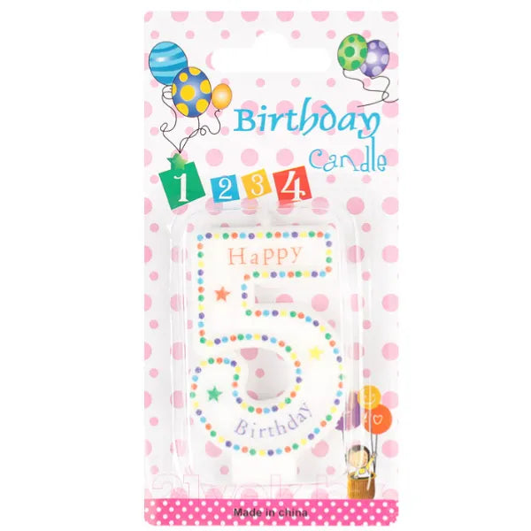 Happy Birthday Number Candle - 5