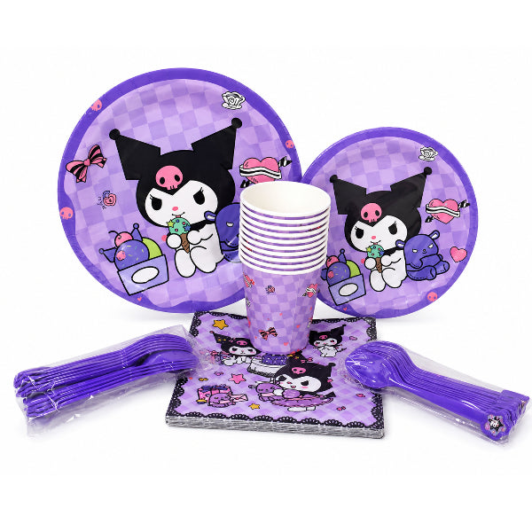 Purple Kuromi Theme Party Supplies Set