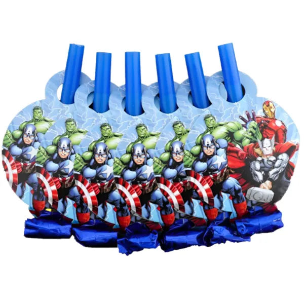 Avengers Printed Happy Birthday Party Whistle-pack Of 6 Pieces