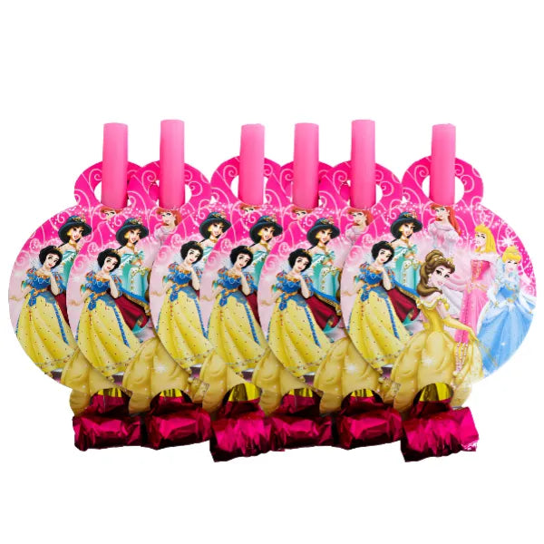 Disney Cinderella Printed Happy Birthday Party Whistle-pack Of 6 Pieces