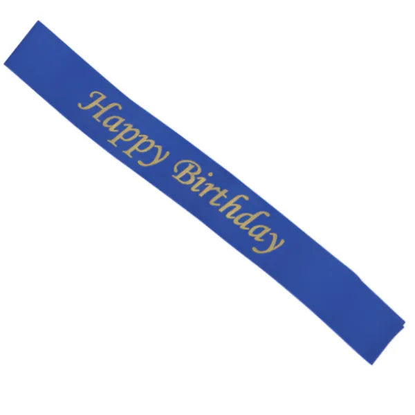 Happy Birthday Party Sash -Blue