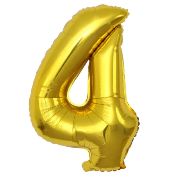 Happy Birthday Party Decoration Gold Foil Balloon-Number 4