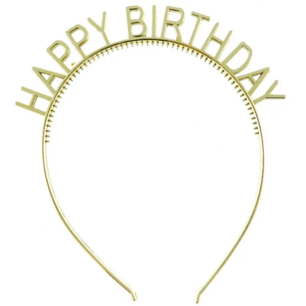 Happy Birthday Headbands For Girls - Hair Clips Gold
