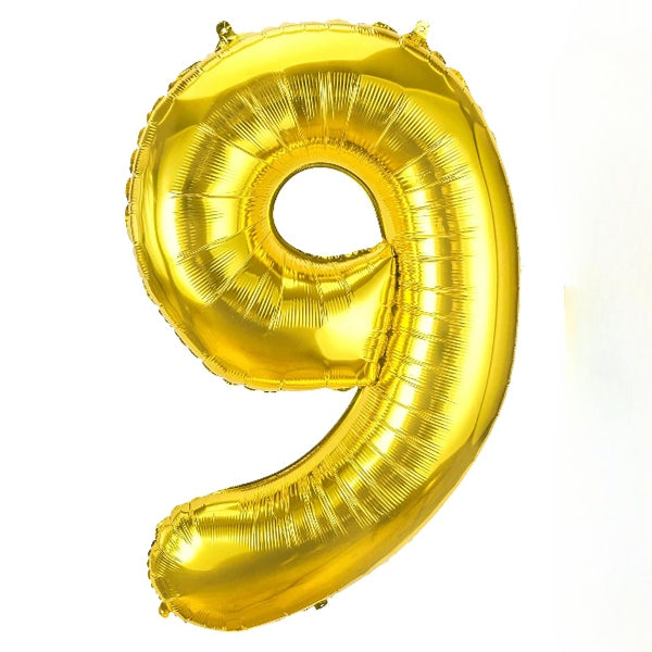 Happy Birthday Party Decoration Gold Foil Balloon-Number 9