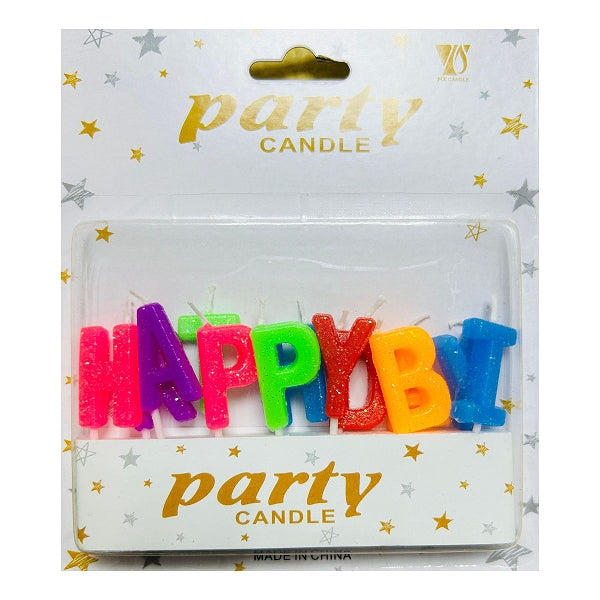 Happy Birthday Glitter Candle Cake Topper