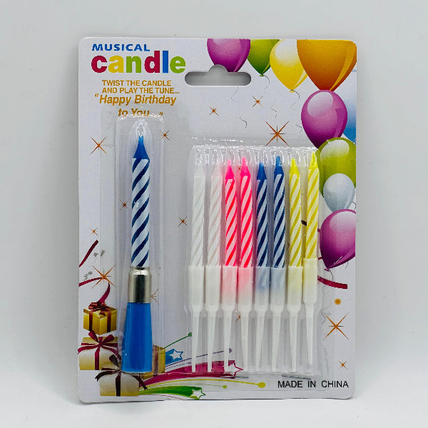 Musical Happy Birthday Candle With 9 Candles Assorted Color