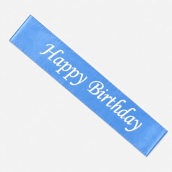 Happy Birthday Party Sash - Deep Sky Blue