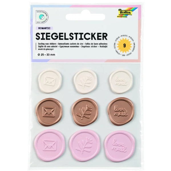 Folia Romantic Sealing Wax Stickers – 9Pcs