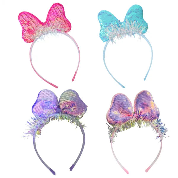 Sequin Butterfly Design Glittering Headbands For Girls -1 Piece Set-Hair Clips