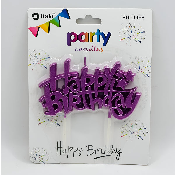 Fancy Teal Happy Birthday Candle Topper – Violet