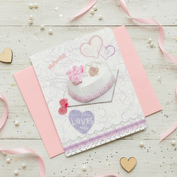 Cake Printed Greeting Card with Pink Envelope