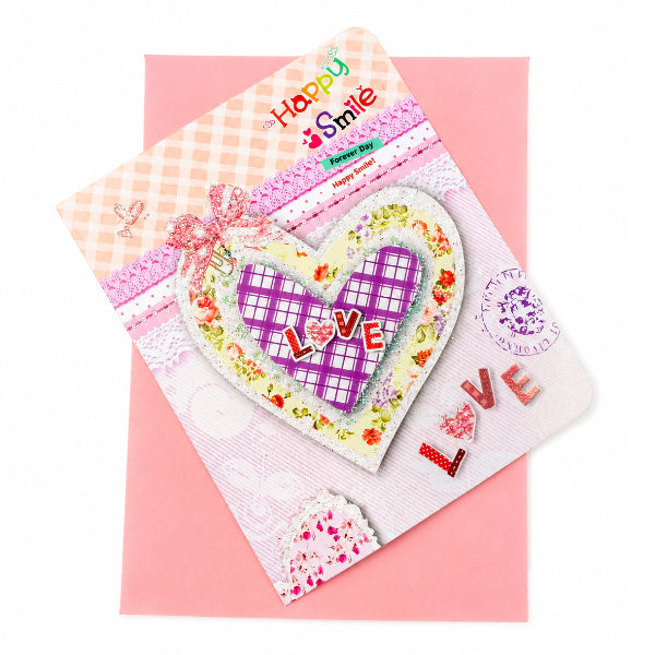 Heart Design Gift Card With Envelope
