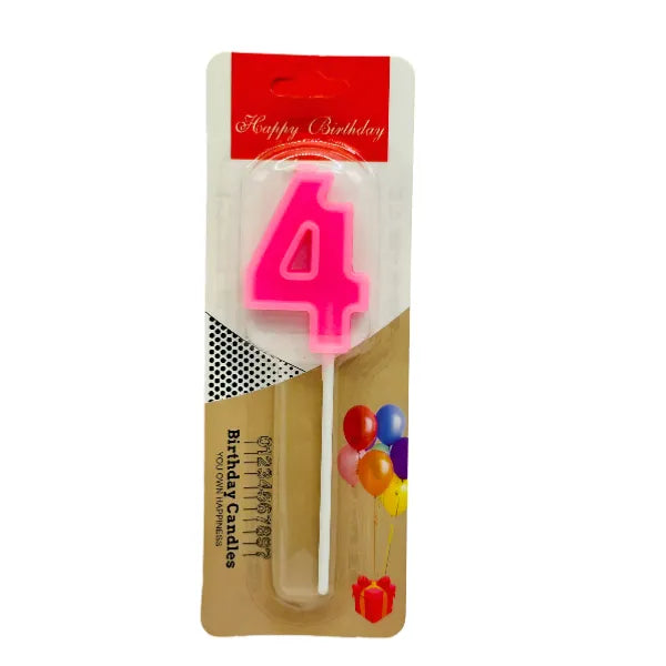 Happy Birthday Candles Number 4-Pink