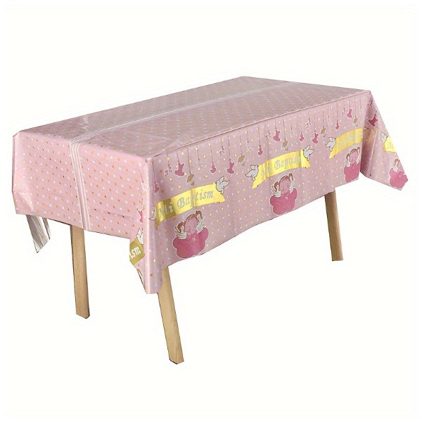 Baby Shower Party Tableware Pink – 54in x 108in