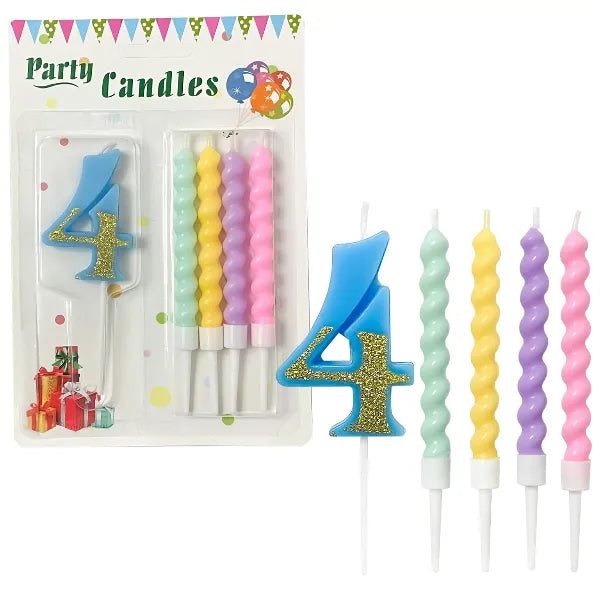 Happy Birthday Candle Set Number 4