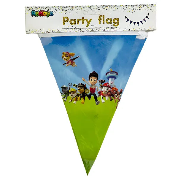 Paw Patrol Themed Kids Party Decoration Triangle Flag Banner