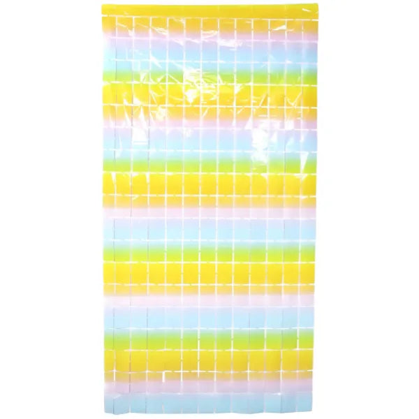 Rainbow Printed Foil Curtain Wall Background Party Decoration