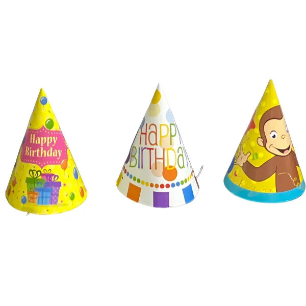 Happy Birthday Party Cap For Kids-Medium Size-Pack Of 6 Pieces -Assorted