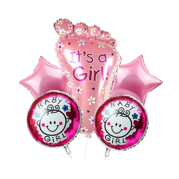 It's A Girl Baby Party Decoration Foil Balloon Set PIRS224