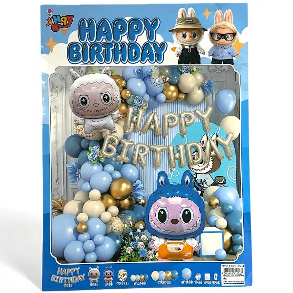 Labubu Happy Birthday Party Decoration Balloon Set