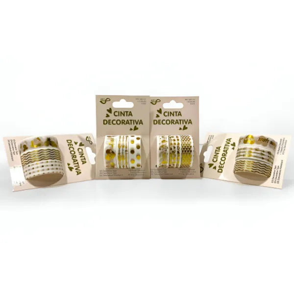 Gold Foil Pattern Party Decorative Washi Tape Set -1 Pieces Set