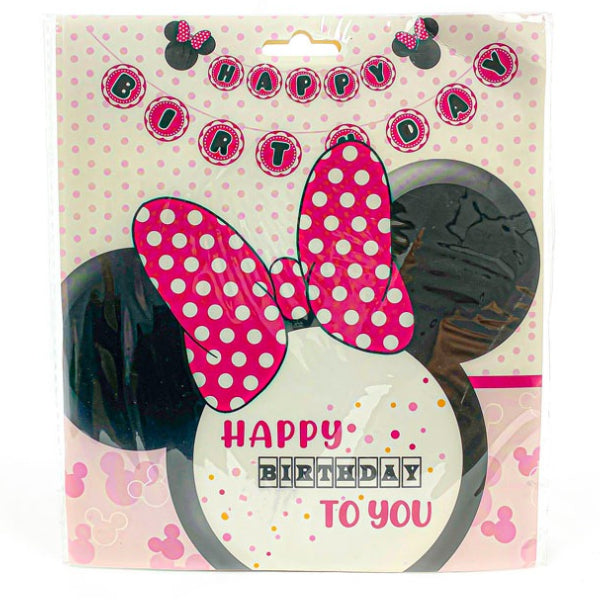 Minnie Mouse Happy Birthday Banner – Pink & Polka Dots Theme