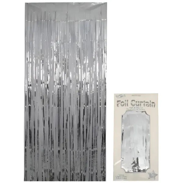 Party Decoration Background Foil Rain Curtain- Silver Color