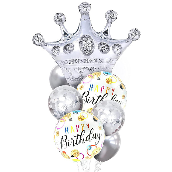 Happy Birthday Foil Balloon Decoration Kit – 7 Pcs (Uninflated)
