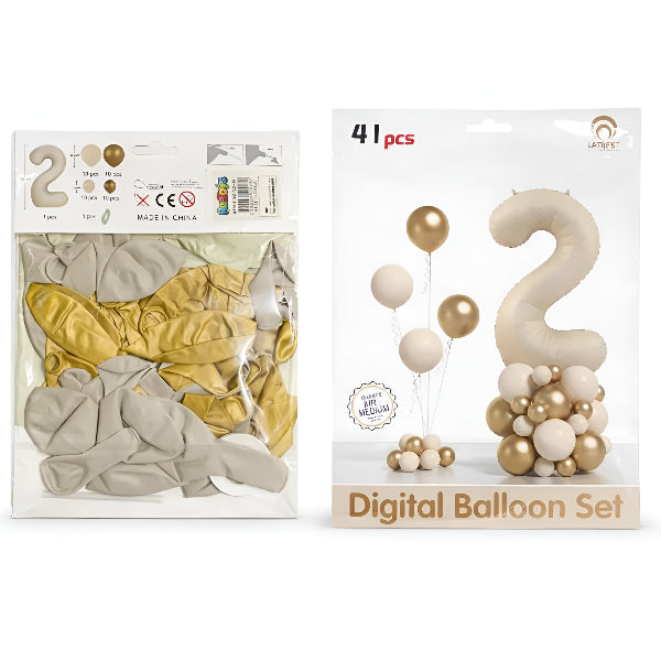Number 2 Party Balloon Garland Kit – 41 Pcs
