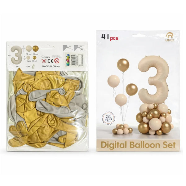 Number 3 Balloon Garland Party Decoration Kit – 41 Pieces