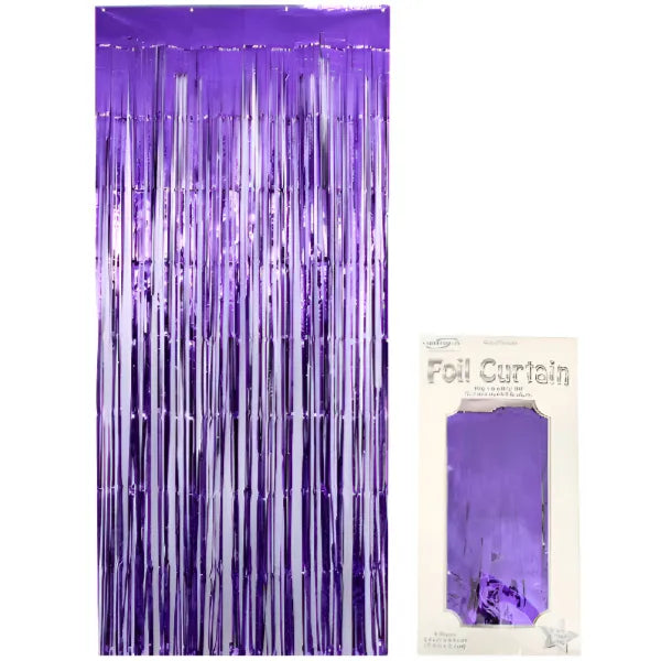 Party Decoration Background Foil Rain Curtain-Purple Color