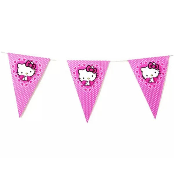 Hello Kitty Themed Kids Party Decoration Triangle Flag Banner