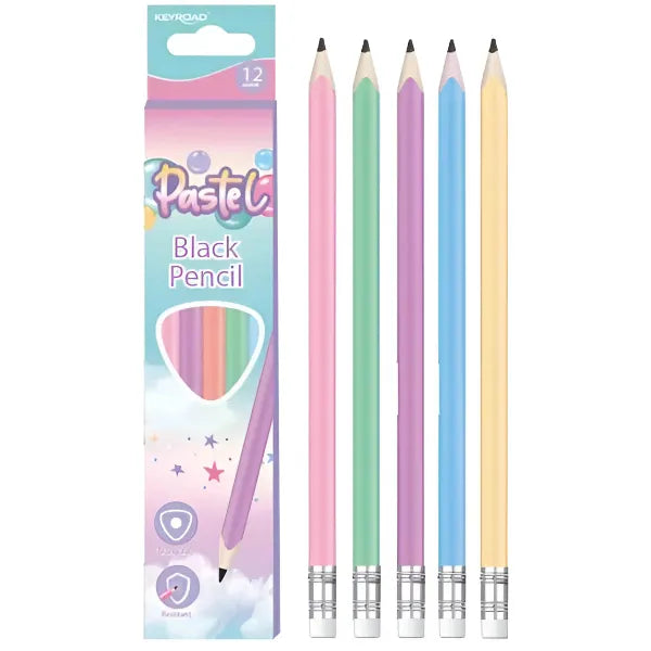 Keyroad HB Pastel Pencil Triangle Shape-Pack Of 12