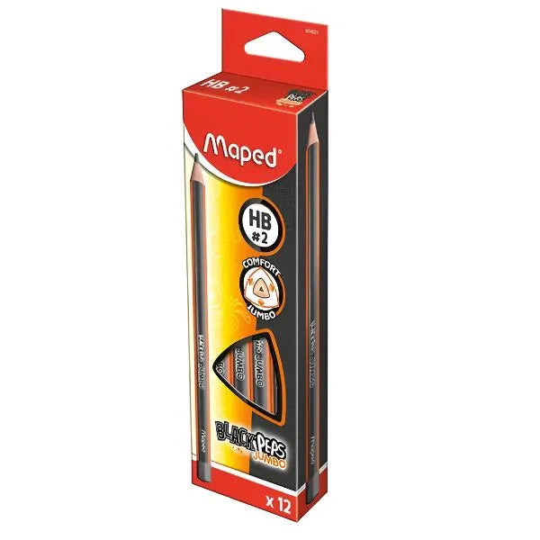 MAPED Black Peps Learning HB Pencils – Pack of 12