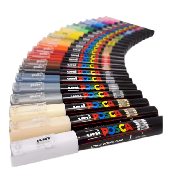 Uni Posca Acrylic Paint Fine Marker Set Of 16 Colours Pc-1m alternate