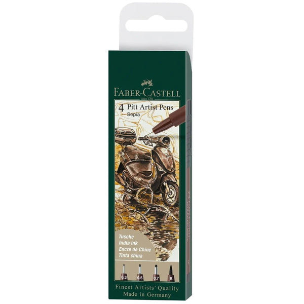 Faber-Castell Pitt Artist Pens Set Of 4 – Sepia Ink