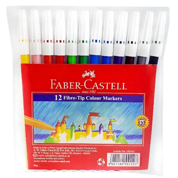 Faber-Castell 12 Fibre-Tip Colour Markers