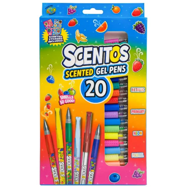 Scentos Scented Gel Pen With Stickers - Pack of 20