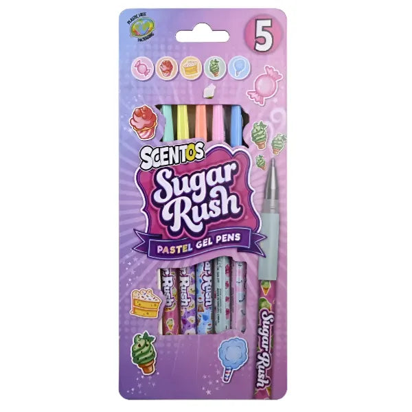 Scentos Sugar Rush Scented Pastel Gel Pens - Pack of 5