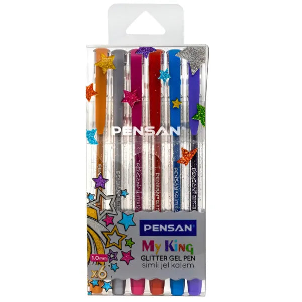 Pensan My King Glitter Gel Pen – Pack of 6 (PNGS101)