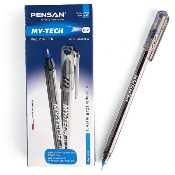 Pensan My-Tech Ballpoint Pen-0.7 mm - Blue-1 Pieces Set