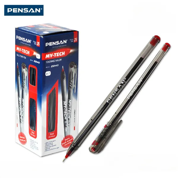 Pensan My-Tech Ballpoint Pen Set – Red, 0.7mm Set of 25 Pieces (PNGS99)
