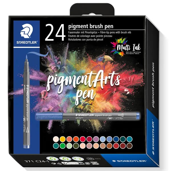 Staedtler Pigment Arts Brush Pen Set- 24 Colors