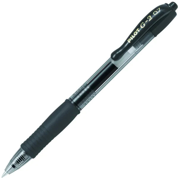 Pilot G2 07 Black Fine Retractable Gel Ink Pen Rollerball 0.7Mm