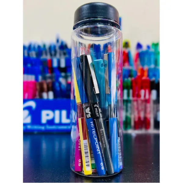 Pilot V5 Assorted Colour Pack Hi-Tecpoint Liquid Ink Rollerball Pen 0.5Mm - 12 Pcs Bottle Case