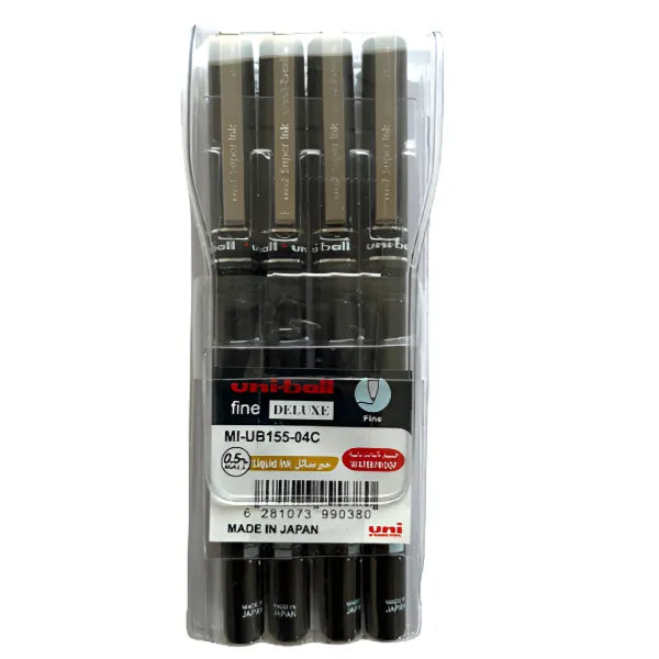 Mitsubishi Uniball Deluxe Rollerball Pen 0.5Mm Pack Of 4