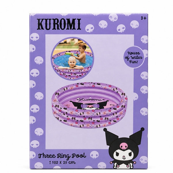Kuromi 3 Ring Inflatable Pool For Kids 102 X 25 Cm - Purple Summer Water Play Pool