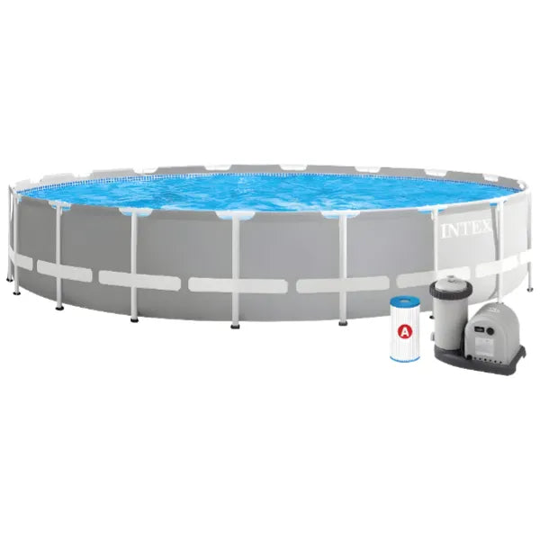 Intex Prism Frame Round Above Ground Swimming Pool With Filter Pump alternate